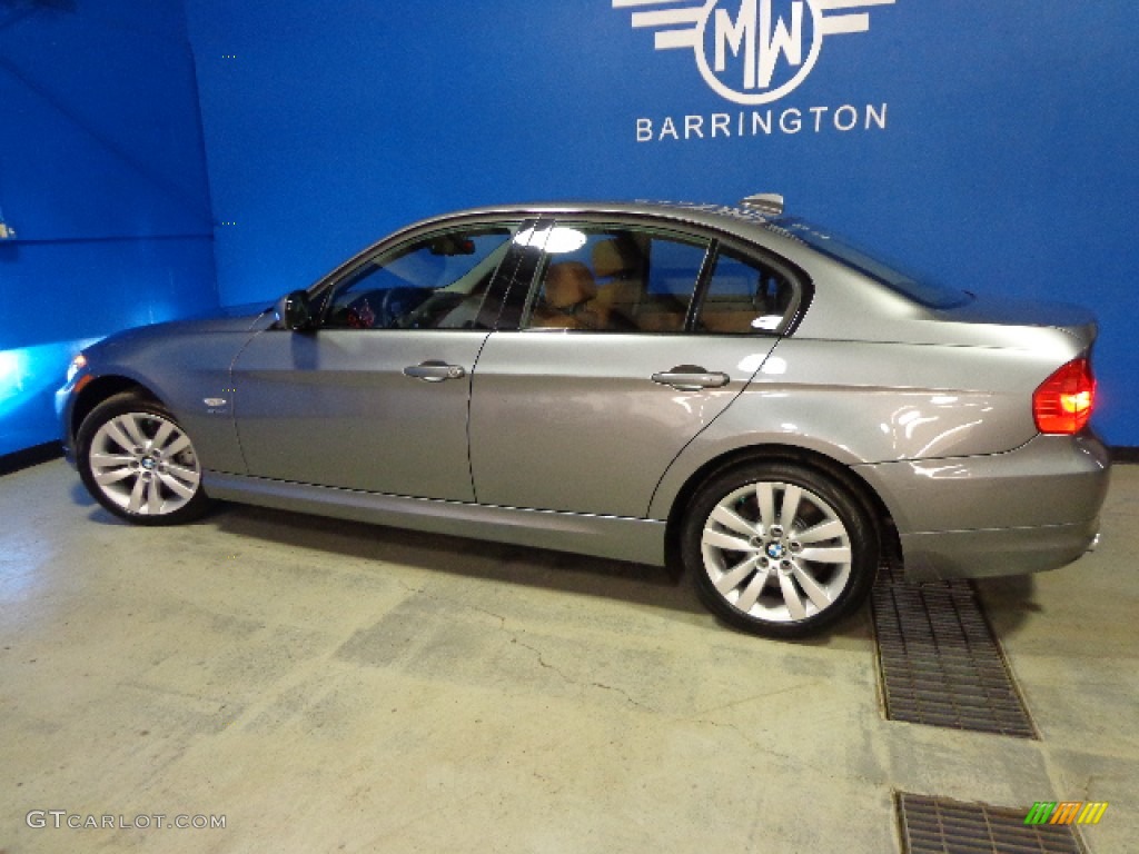 2010 3 Series 335i xDrive Sedan - Space Gray Metallic / Saddle Brown Dakota Leather photo #4