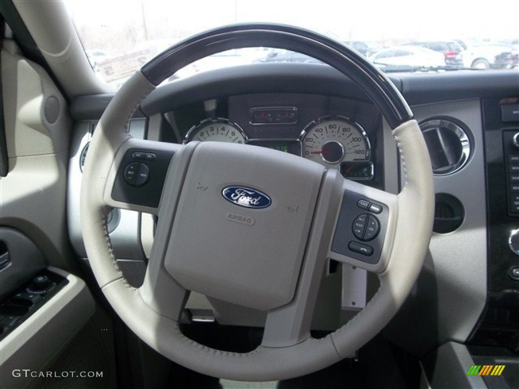 2013 Ford Expedition Limited Stone Steering Wheel Photo #78692454