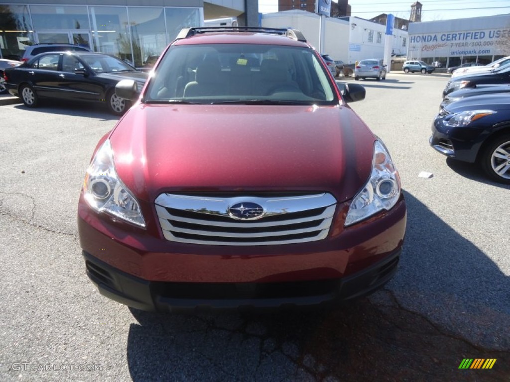 2011 Outback 2.5i Wagon - Ruby Red Pearl / Warm Ivory photo #3