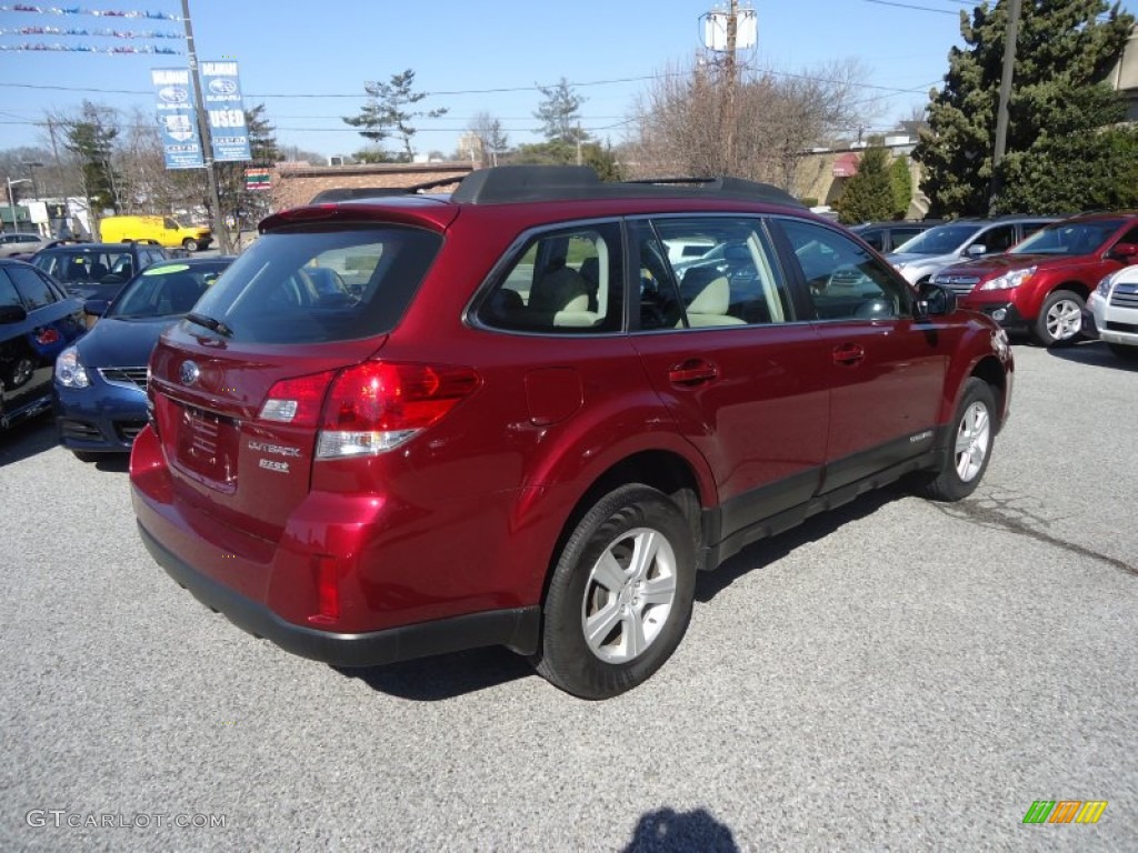 2011 Outback 2.5i Wagon - Ruby Red Pearl / Warm Ivory photo #6