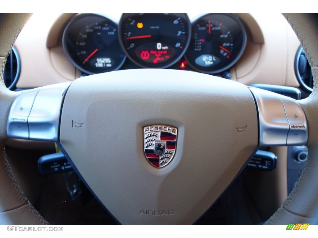 2008 Porsche Cayman Standard Cayman Model Sand Beige Steering Wheel Photo #78696289