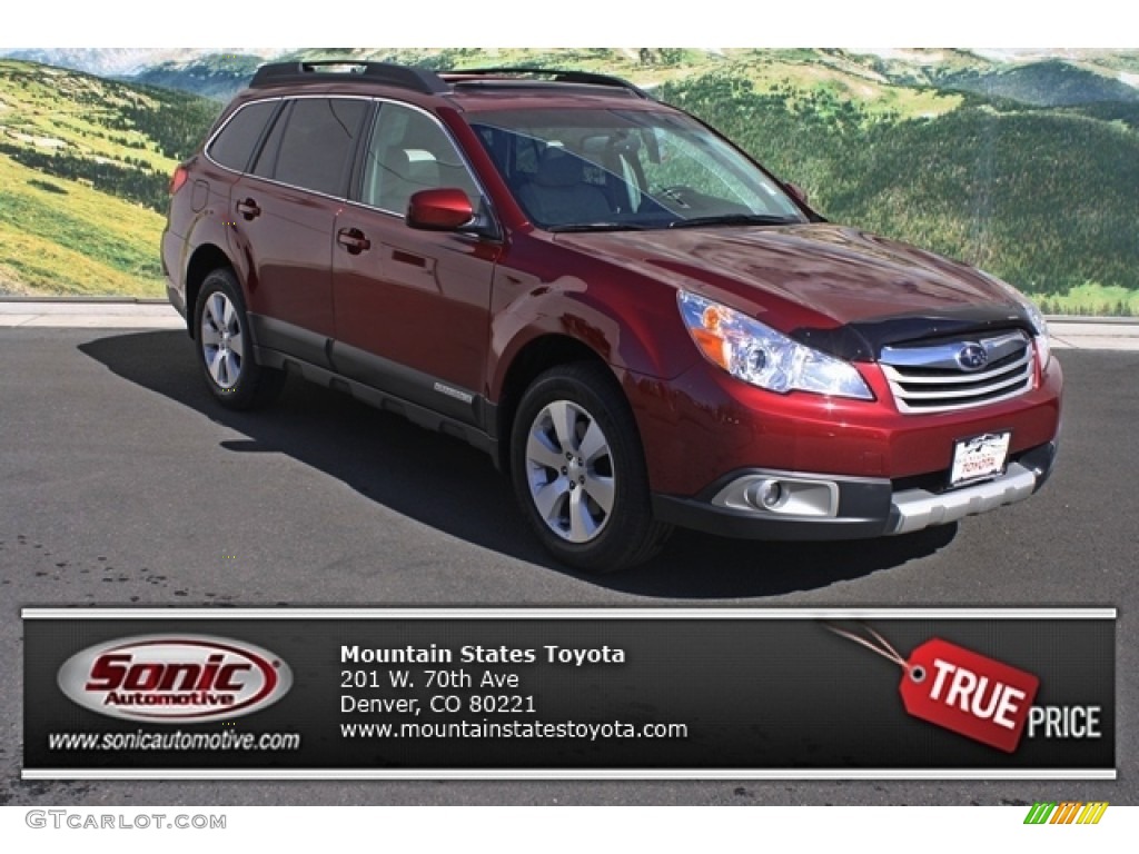 2011 Outback 3.6R Limited Wagon - Ruby Red Pearl / Warm Ivory photo #1