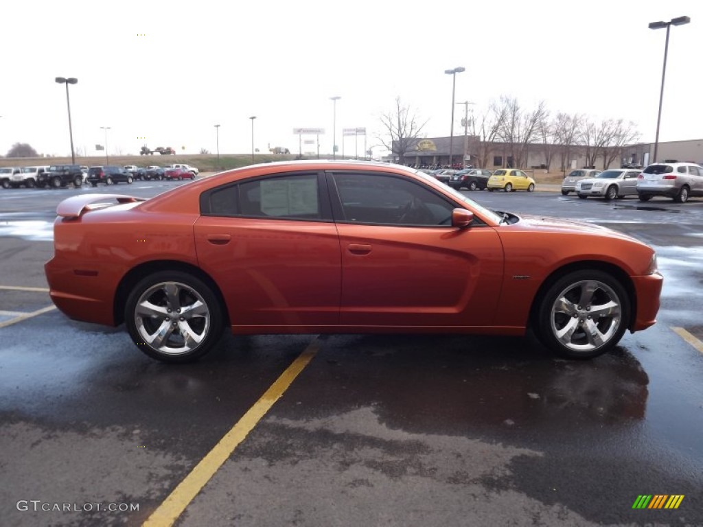 2011 Charger R/T Plus - Toxic Orange Pearl / Black photo #4