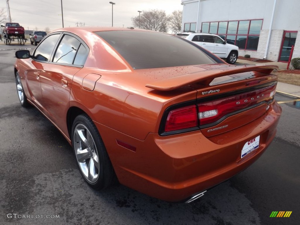 2011 Charger R/T Plus - Toxic Orange Pearl / Black photo #7