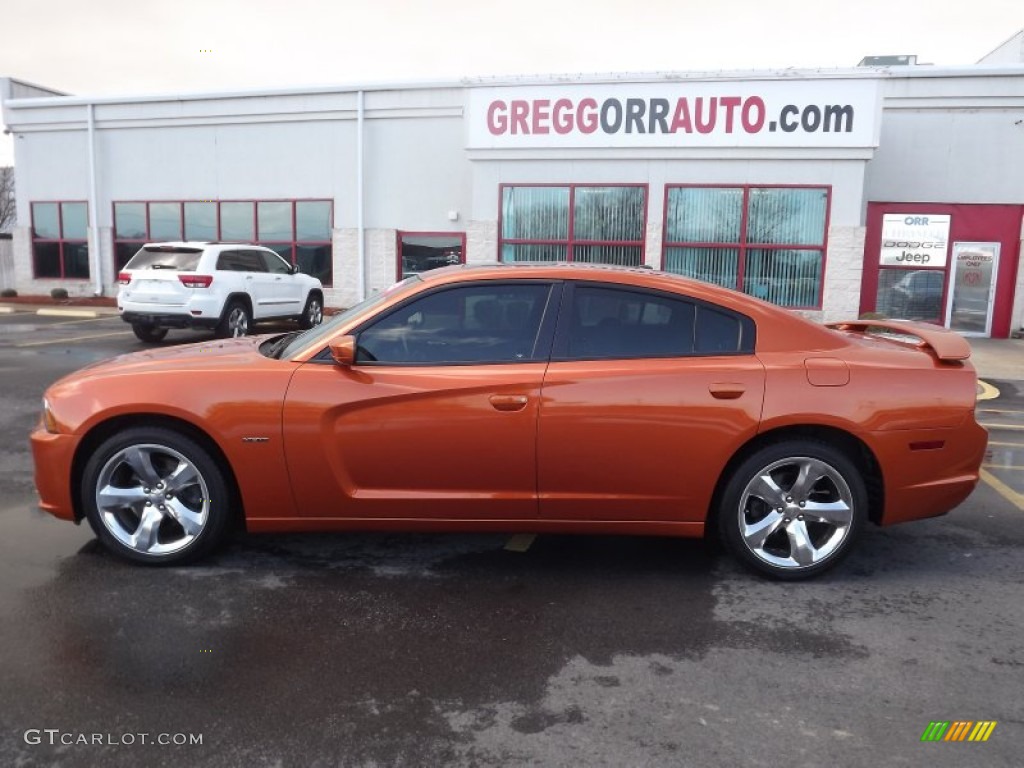 2011 Charger R/T Plus - Toxic Orange Pearl / Black photo #8