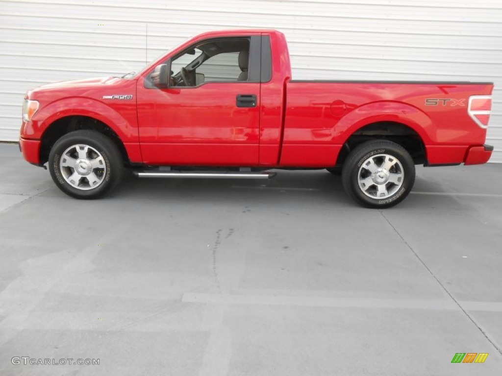 2010 F150 STX Regular Cab - Vermillion Red / Medium Stone photo #6