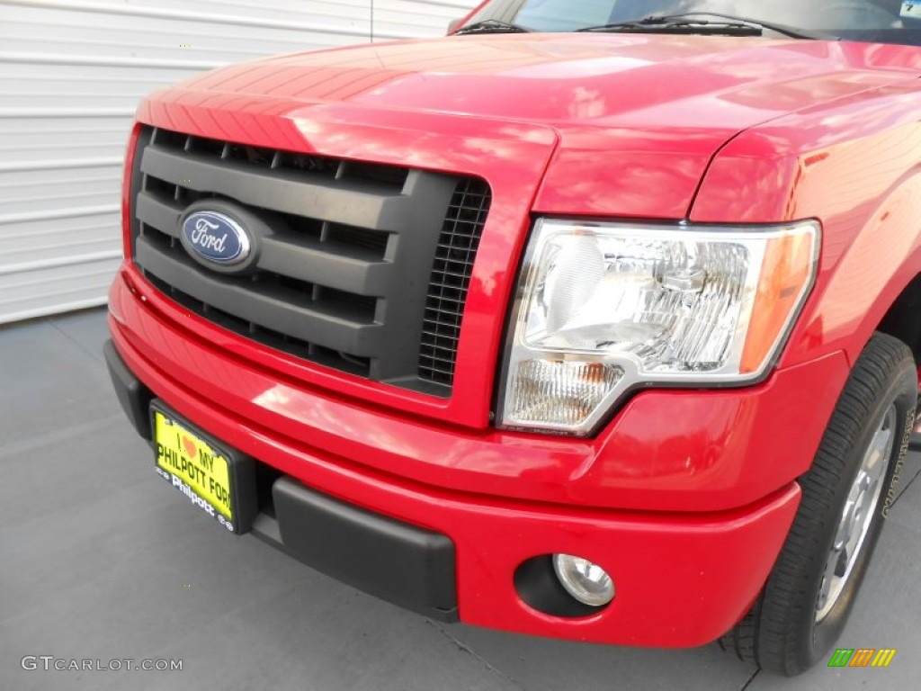 2010 F150 STX Regular Cab - Vermillion Red / Medium Stone photo #10