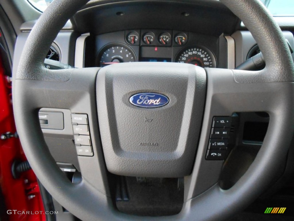 2010 F150 STX Regular Cab - Vermillion Red / Medium Stone photo #34