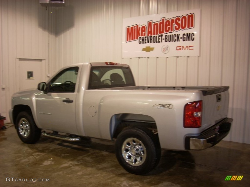 2011 Silverado 1500 LS Regular Cab 4x4 - Sheer Silver Metallic / Dark Titanium photo #4