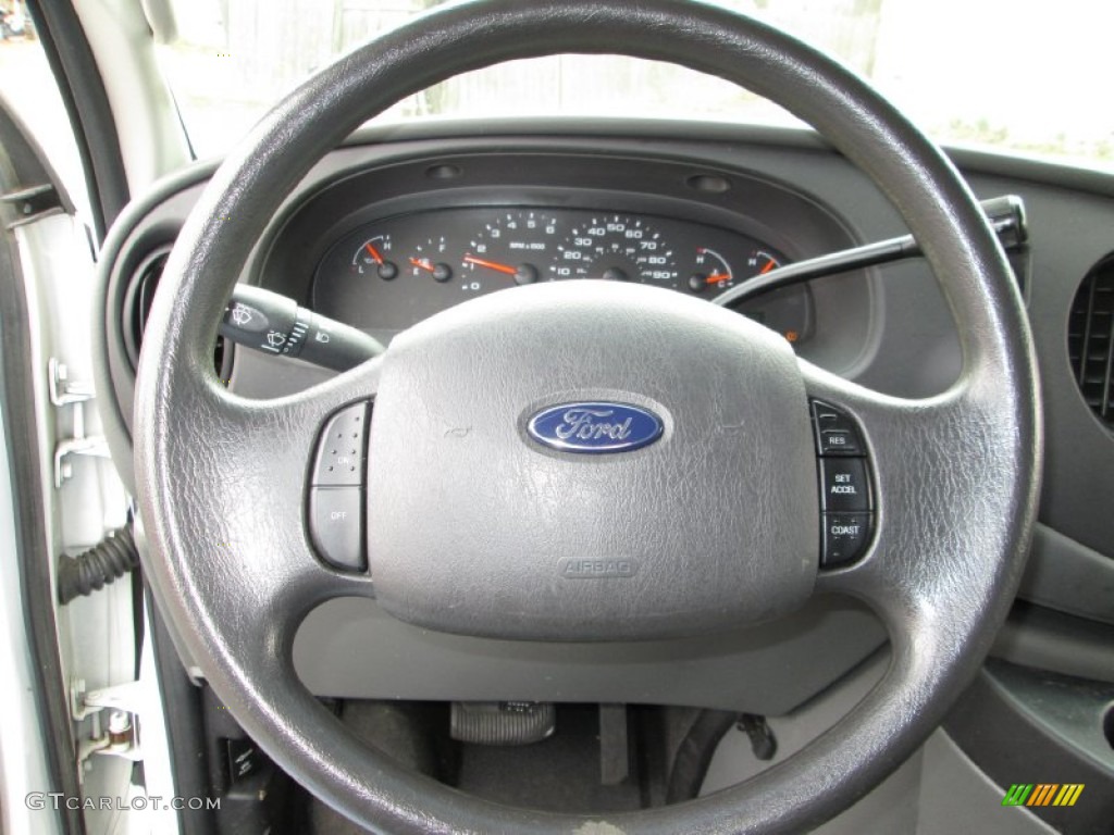 2008 Ford E Series Van E150 Commercial Medium Flint Steering Wheel Photo #78709784