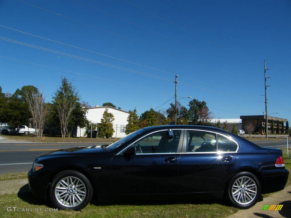 2003 7 Series 745i Sedan - Orient Blue Metallic / Dark Beige/Beige III photo #2