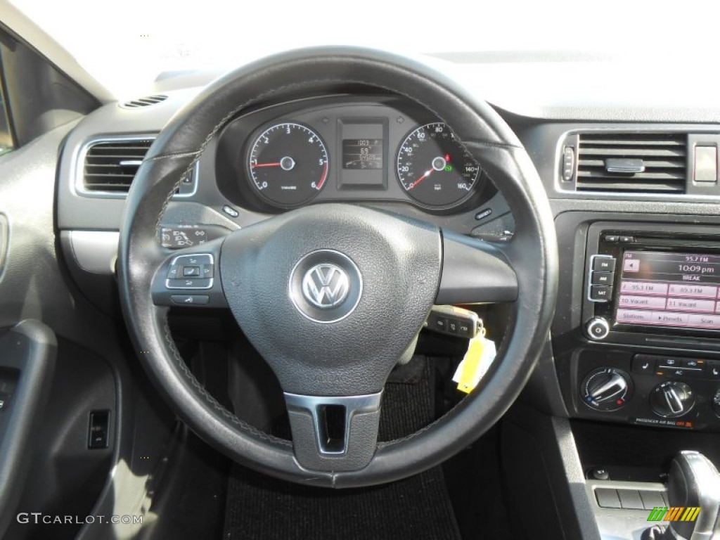 2011 Volkswagen Jetta TDI Sedan Titan Black Steering Wheel Photo #78711608