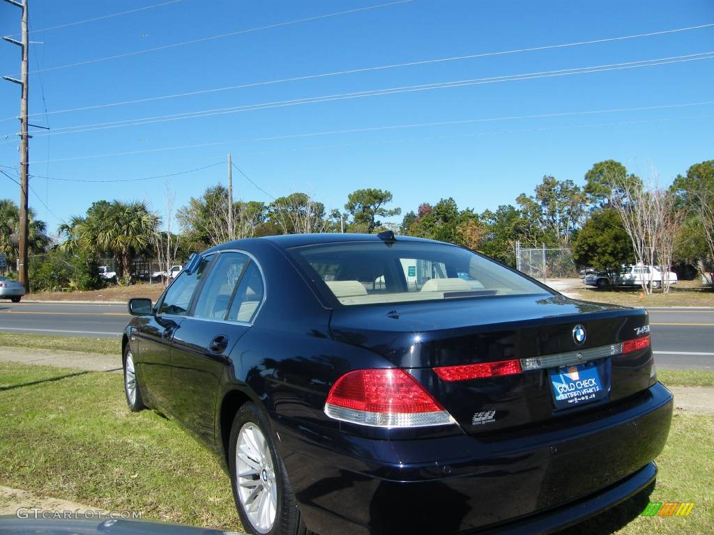 2003 7 Series 745i Sedan - Orient Blue Metallic / Dark Beige/Beige III photo #3