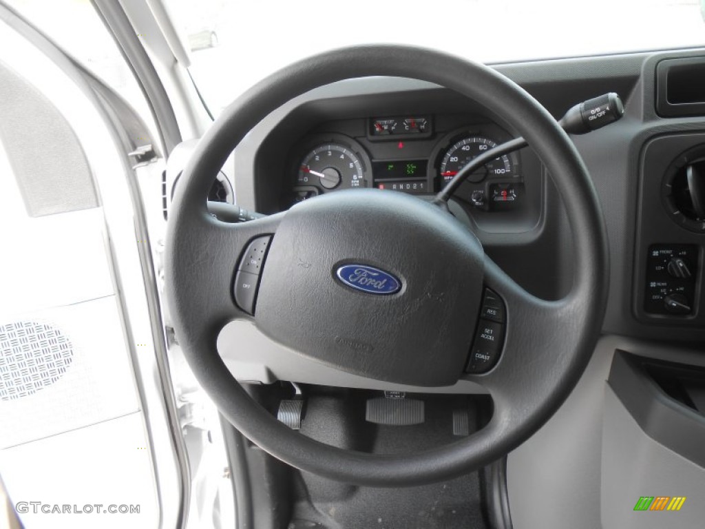 2013 Ford E Series Van E350 XL Extended Passenger Medium Flint Steering Wheel Photo #78712230