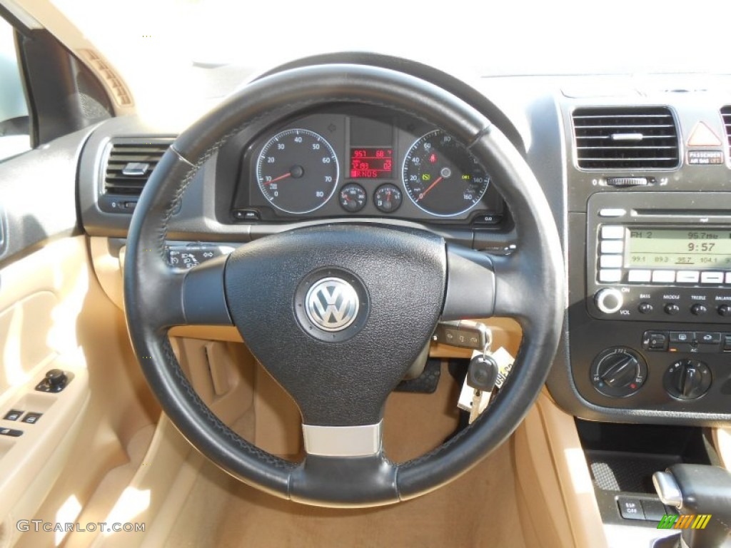 2008 Volkswagen Jetta SE Sedan Pure Beige Steering Wheel Photo #78712274