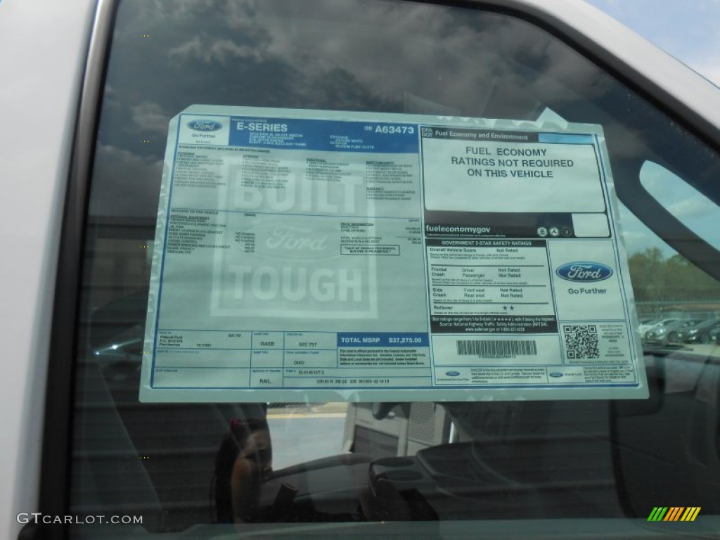2013 Ford E Series Van E350 XL Extended Passenger Window Sticker Photo #78712310