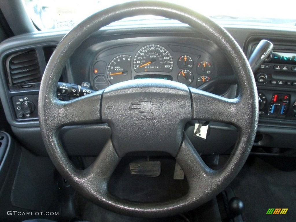 2006 Chevrolet Silverado 1500 LS Crew Cab 4x4 Dark Charcoal Steering Wheel Photo #78712778