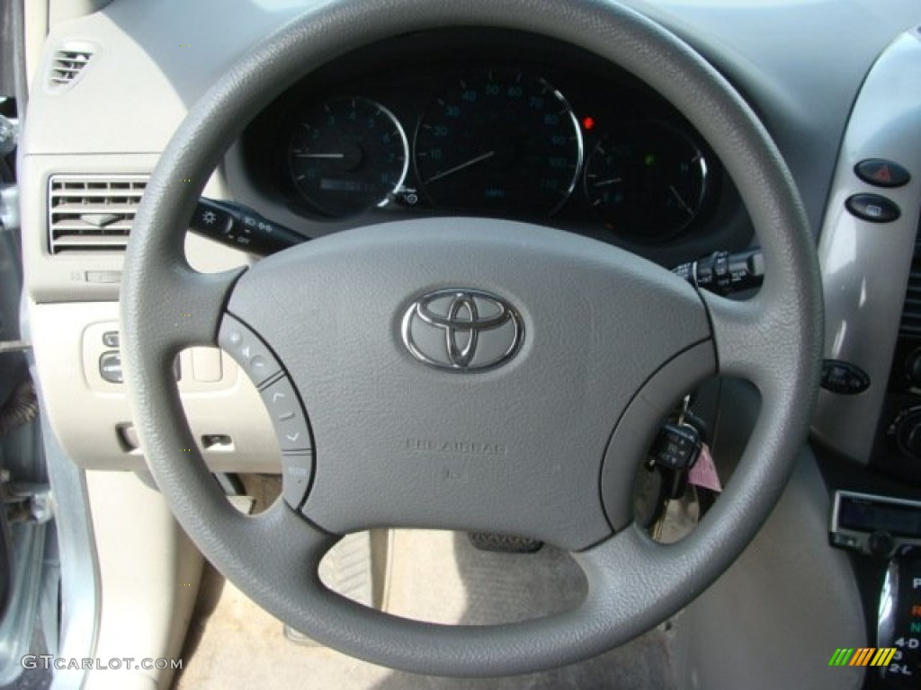 2006 Toyota Sienna LE Stone Gray Steering Wheel Photo #78715955