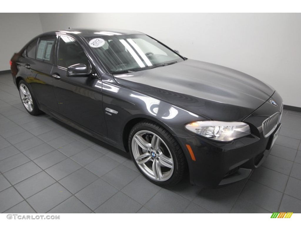 2012 5 Series 550i xDrive Sedan - Dark Graphite Metallic II / Black photo #8