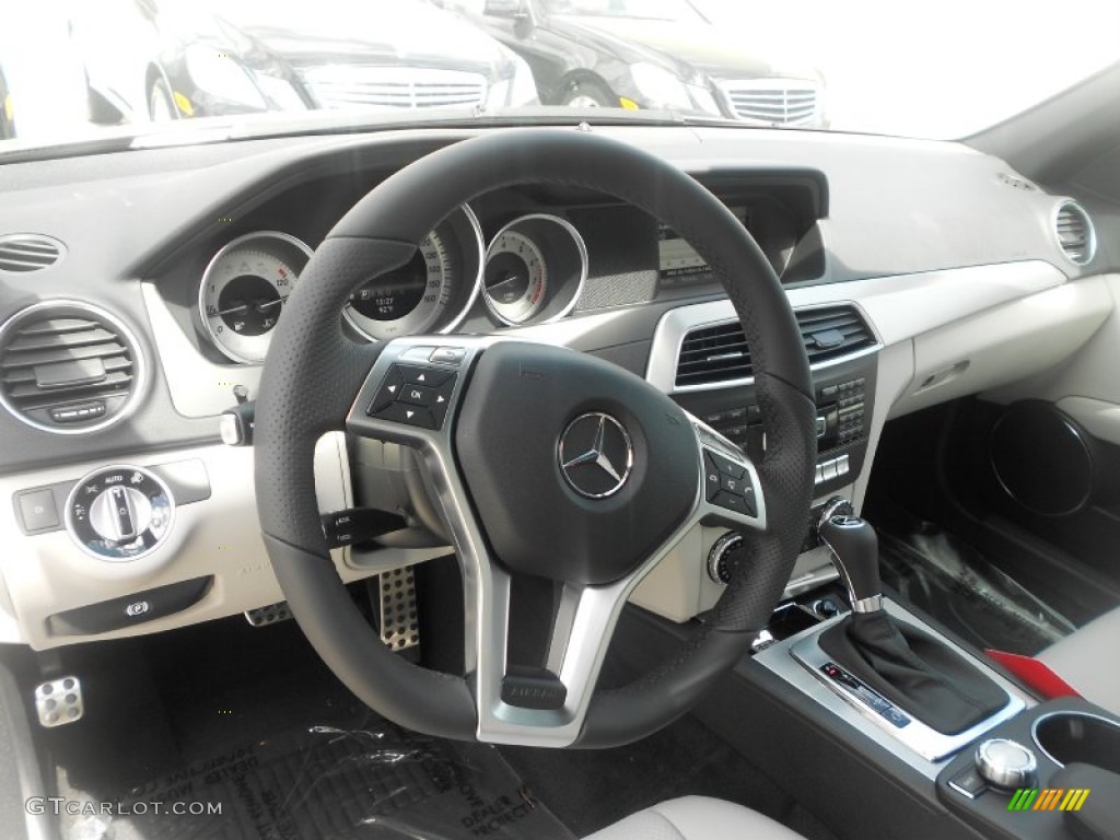 2013 Mercedes-Benz C 250 Sport Ash/Black Steering Wheel Photo #78716384