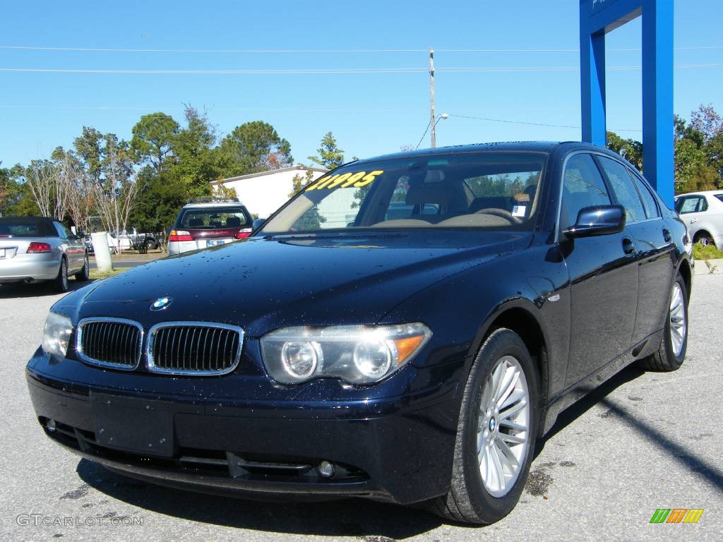 2003 7 Series 745i Sedan - Orient Blue Metallic / Dark Beige/Beige III photo #13