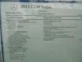 2013 Mercedes-Benz C 250 Sport Window Sticker
