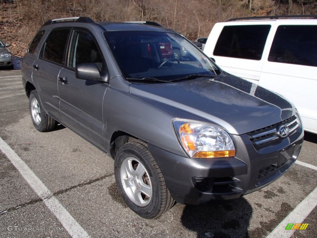 2008 Sportage LX - Steel Silver Metallic / Black photo #1