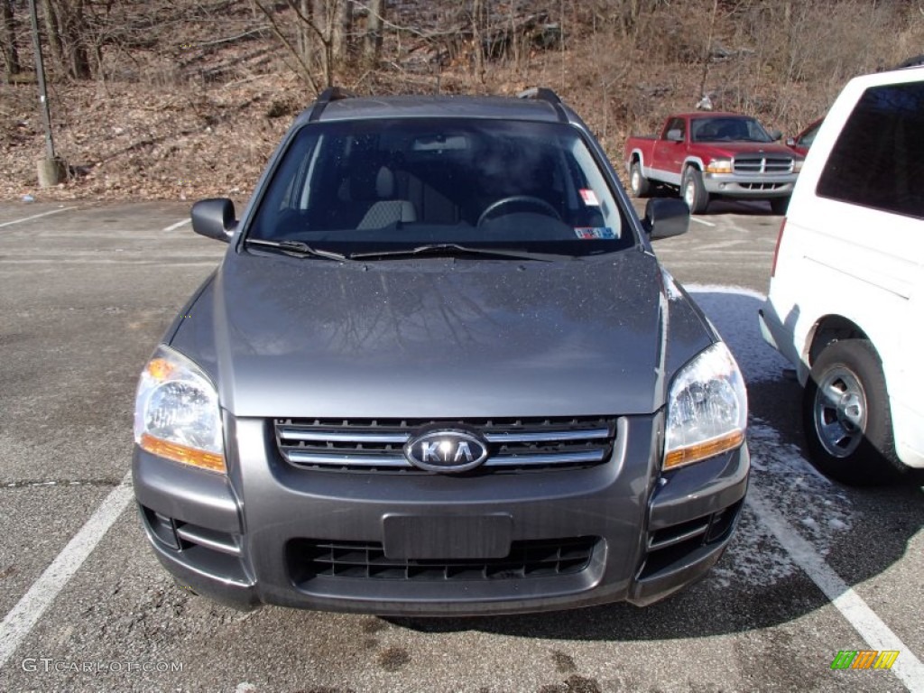 2008 Sportage LX - Steel Silver Metallic / Black photo #2