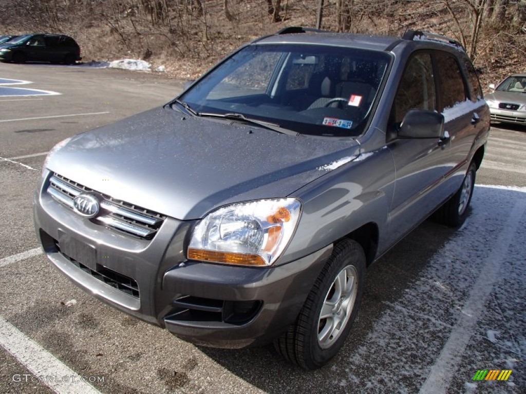 2008 Sportage LX - Steel Silver Metallic / Black photo #3