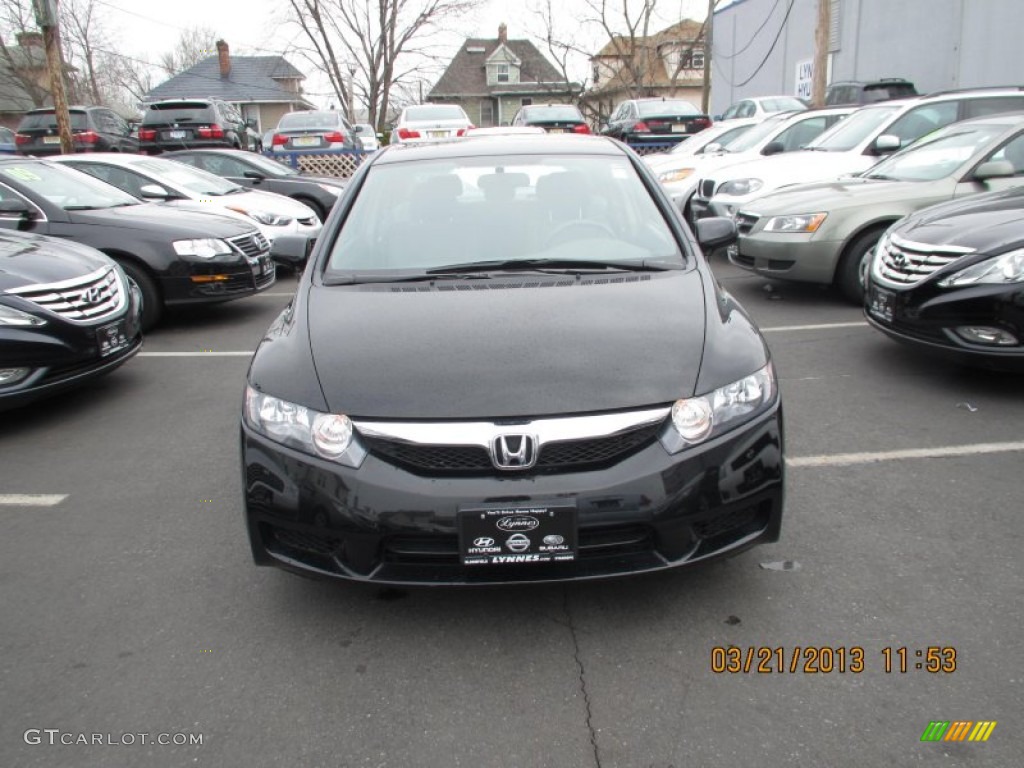 2010 Civic LX Sedan - Crystal Black Pearl / Gray photo #1