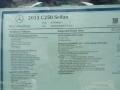 2013 Mercedes-Benz C 250 Sport Window Sticker