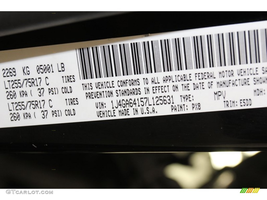 2007 Wrangler Color Code PX8 for Black Photo #78723044