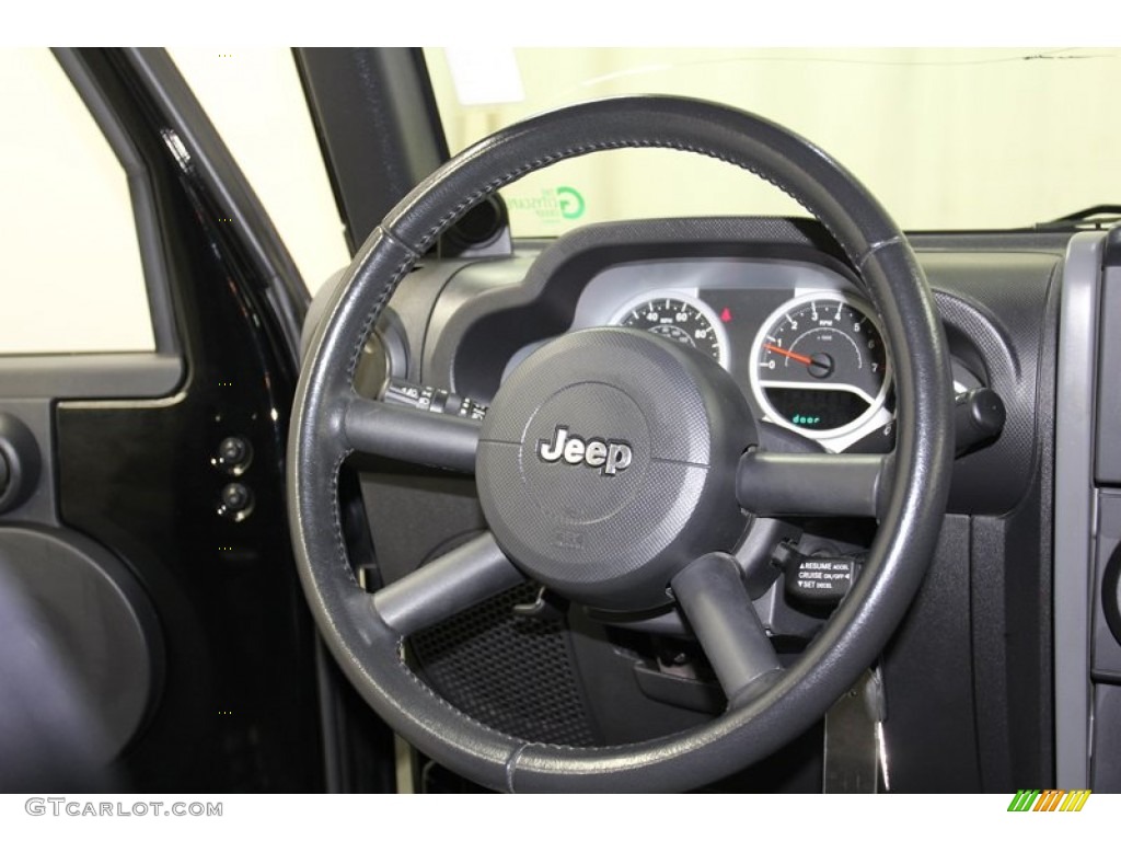 2007 Jeep Wrangler Rubicon 4x4 Dark Slate Gray/Medium Slate Gray Steering Wheel Photo #78723368
