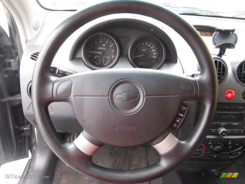 2008 Chevrolet Aveo Aveo5 LS Charcoal Steering Wheel Photo #78724815