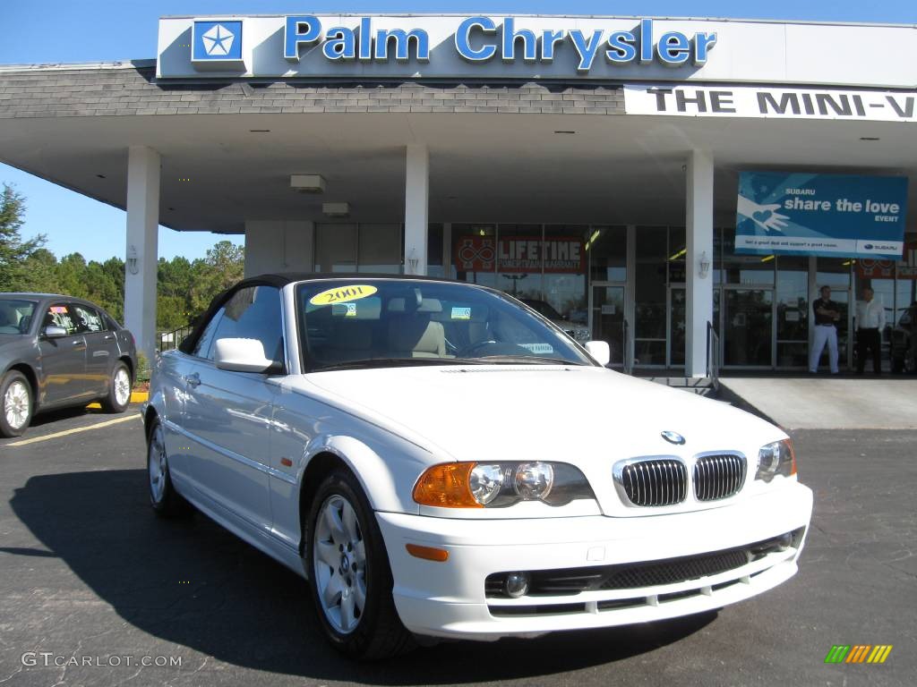 2001 3 Series 325i Convertible - Alpine White / Sand photo #2