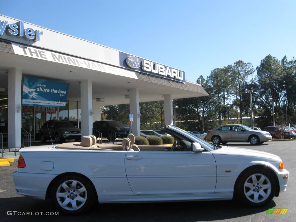 2001 3 Series 325i Convertible - Alpine White / Sand photo #3