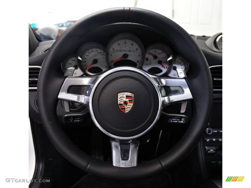 2012 Porsche 911 Turbo S Coupe Black Steering Wheel Photo #78726411