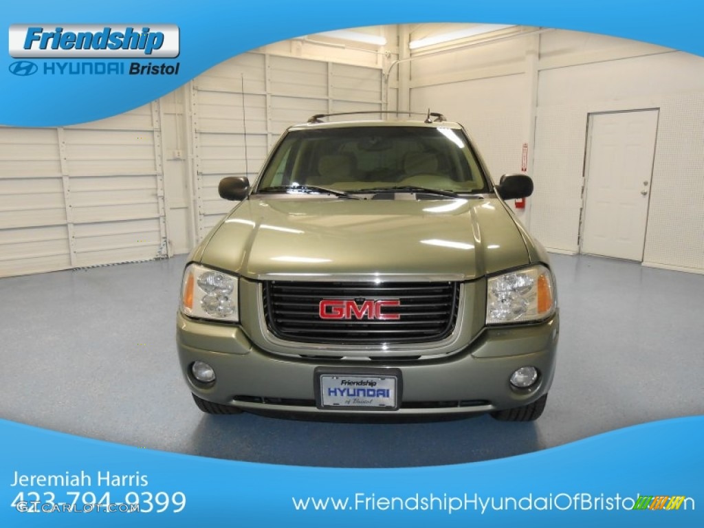 2004 Envoy SLT 4x4 - Silver Green Metallic / Light Tan photo #3