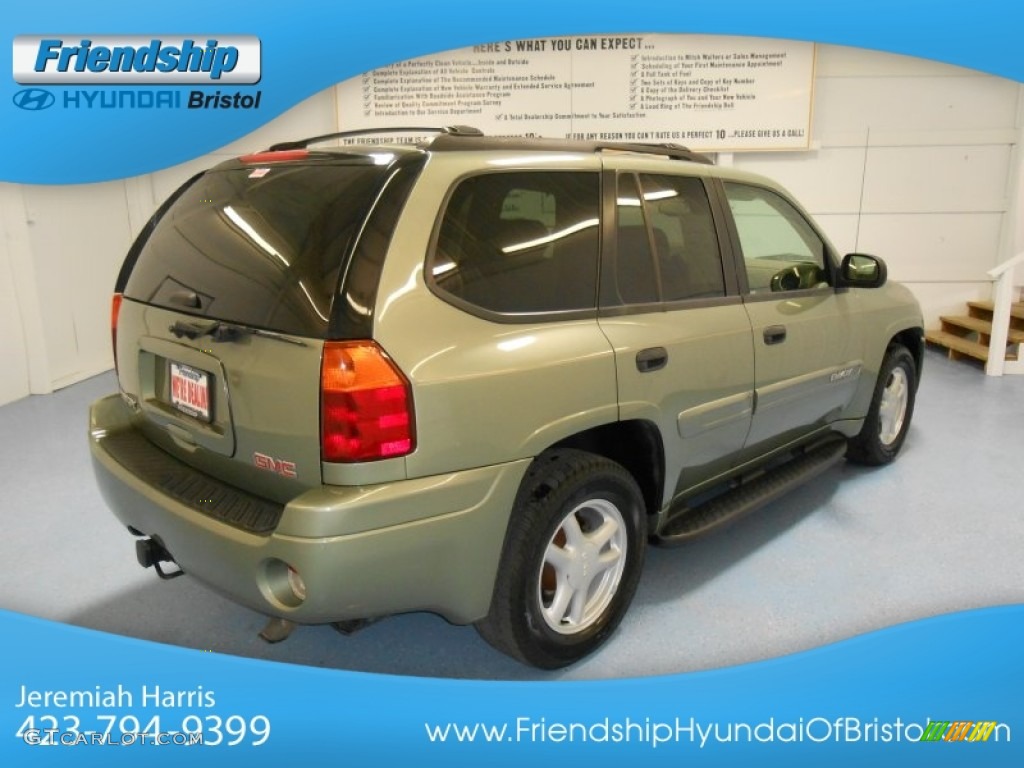 2004 Envoy SLT 4x4 - Silver Green Metallic / Light Tan photo #6