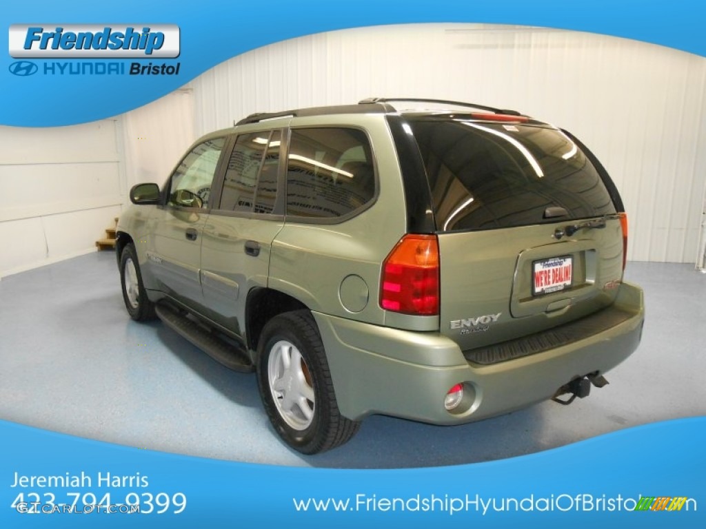 2004 Envoy SLT 4x4 - Silver Green Metallic / Light Tan photo #8
