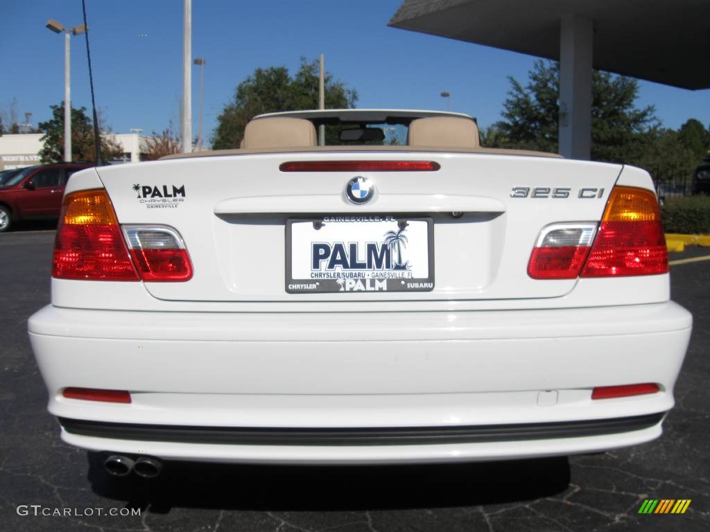 2001 3 Series 325i Convertible - Alpine White / Sand photo #7