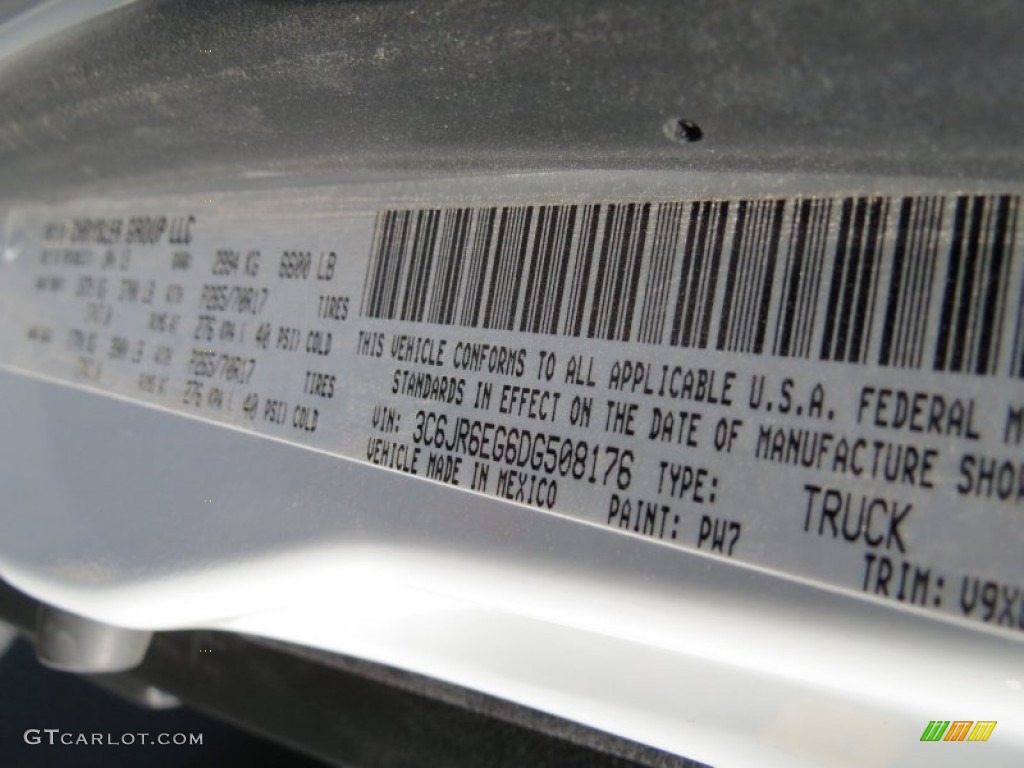 2013 Ram 1500 SLT Regular Cab Color Code Photos