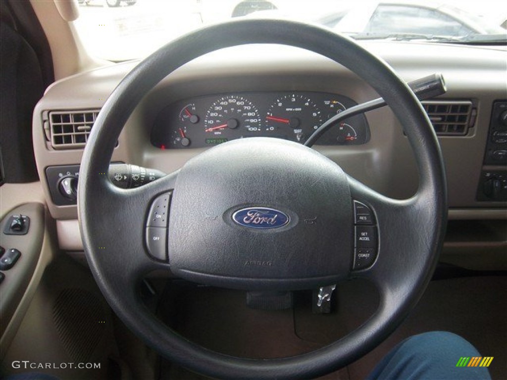 2004 Ford F250 Super Duty XLT Crew Cab Medium Parchment Steering Wheel Photo #78729974