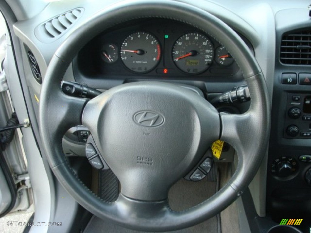 2004 Hyundai Santa Fe GLS 4WD Gray Steering Wheel Photo #78735029