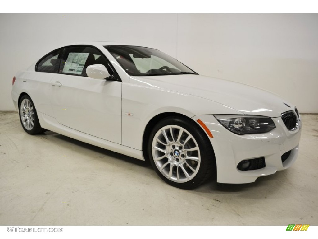 2013 3 Series 328i Coupe - Alpine White / Coral Red/Black photo #2