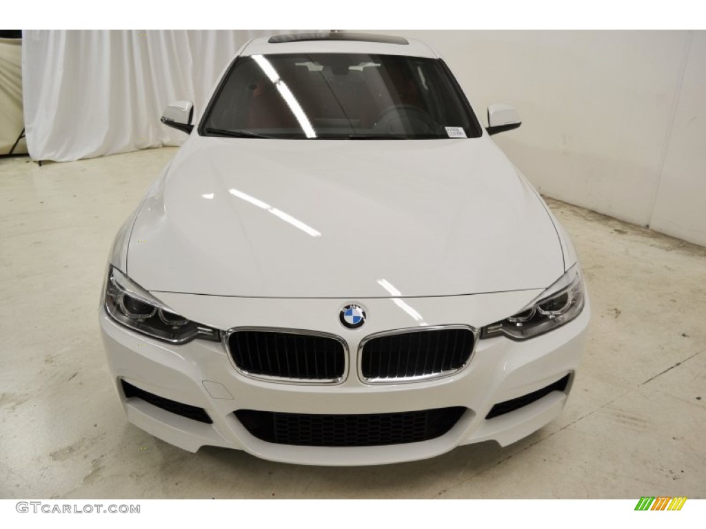 2013 3 Series 335i Sedan - Alpine White / Coral Red/Black photo #4