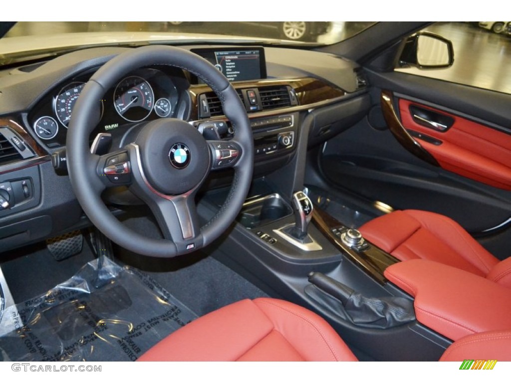 Coral Red/Black Interior 2013 BMW 3 Series 335i Sedan Photo #78737608