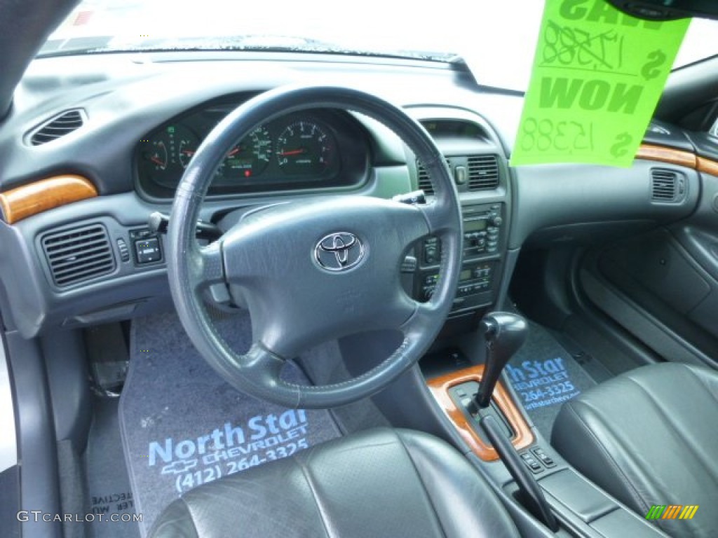 Charcoal Interior 2002 Toyota Solara SLE V6 Convertible Photo #78740789