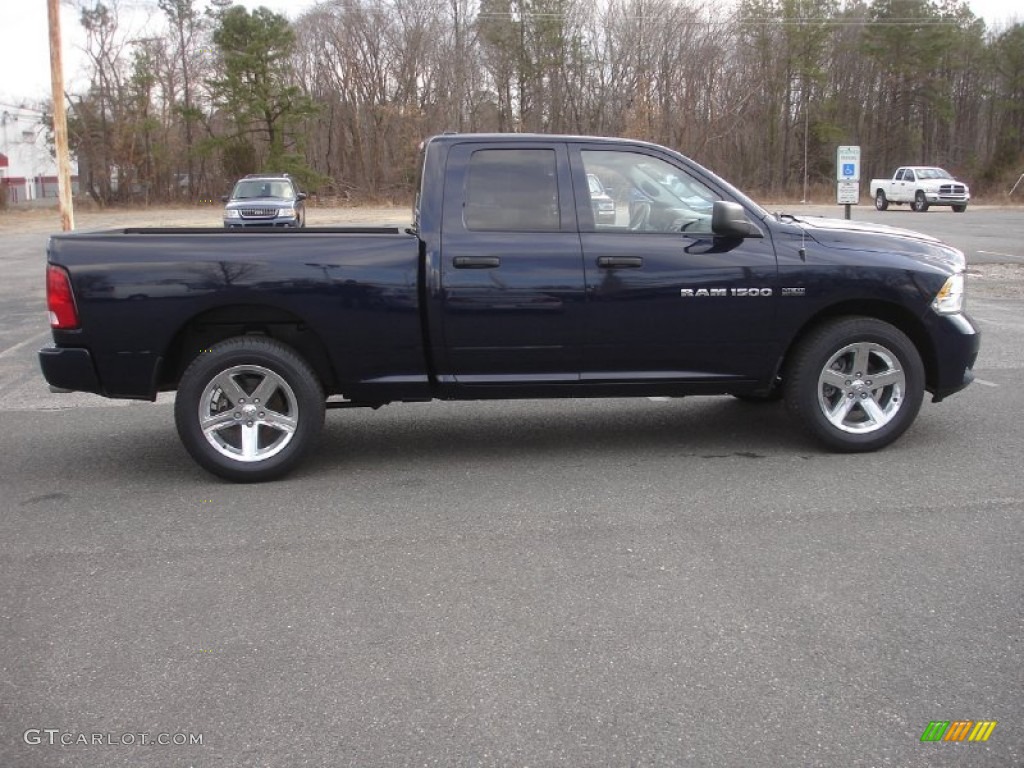 2012 Ram 1500 Express Quad Cab 4x4 - True Blue Pearl / Dark Slate Gray/Medium Graystone photo #4