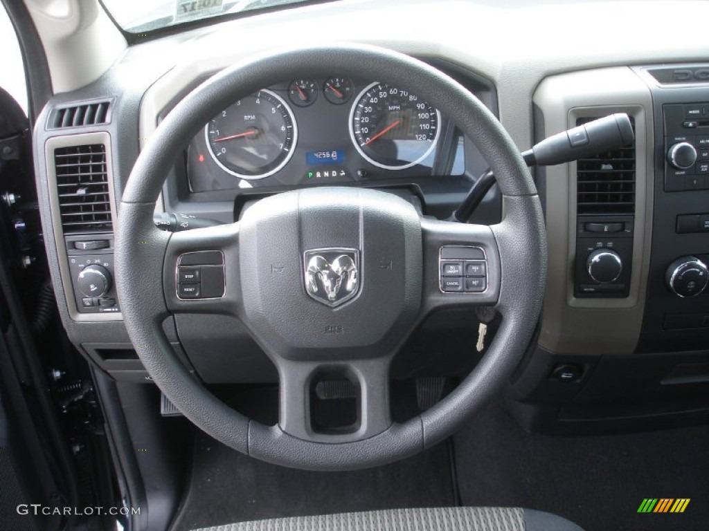 2012 Dodge Ram 1500 Express Quad Cab 4x4 Dark Slate Gray/Medium Graystone Steering Wheel Photo #78741754